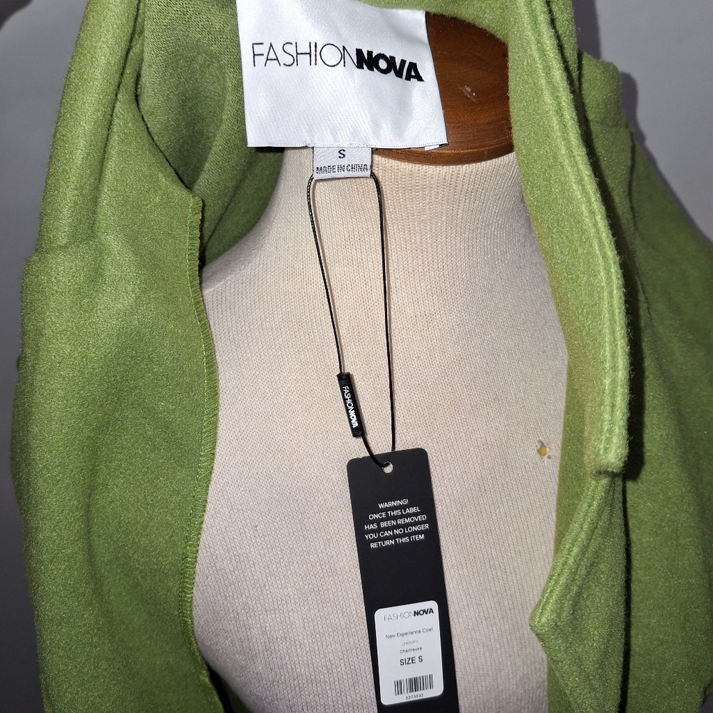 Fashion Nova Green Long Trench Coat - Picture 8 of 9